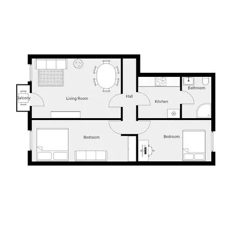 Zen - 2 Bedrooms - Kitchen - Balcony Apartament *